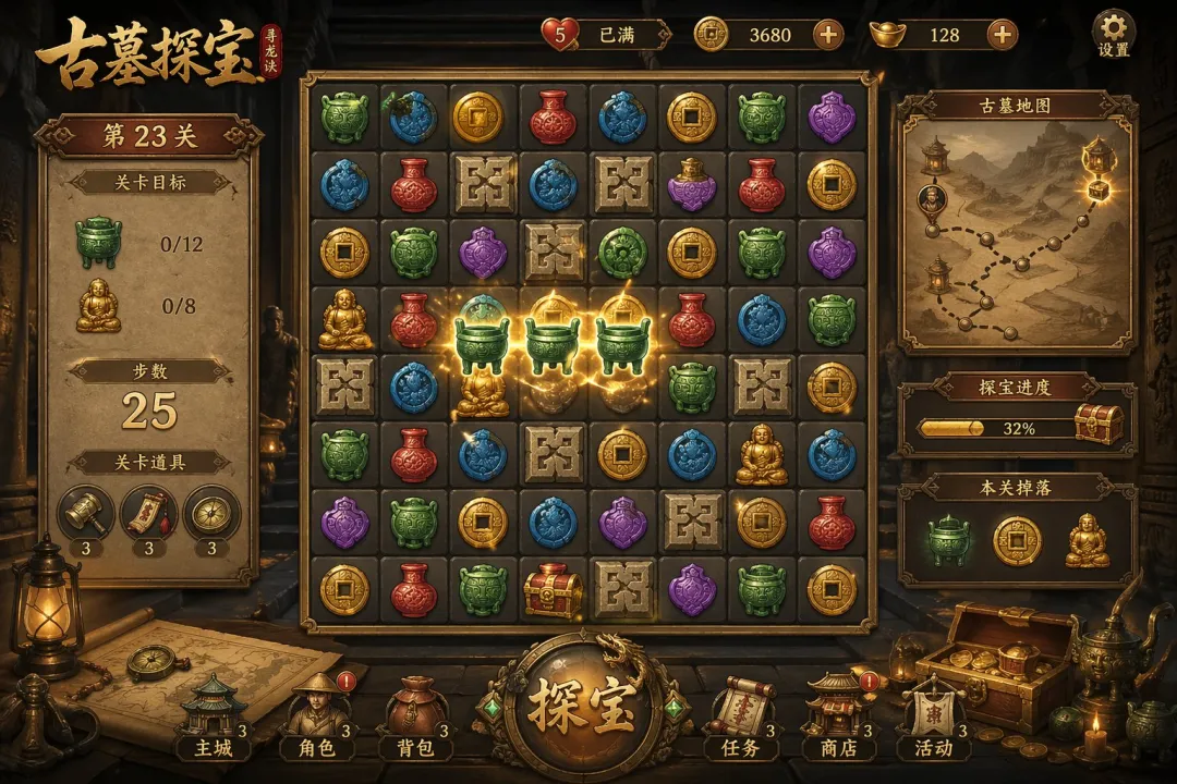 三消遊戲 UI