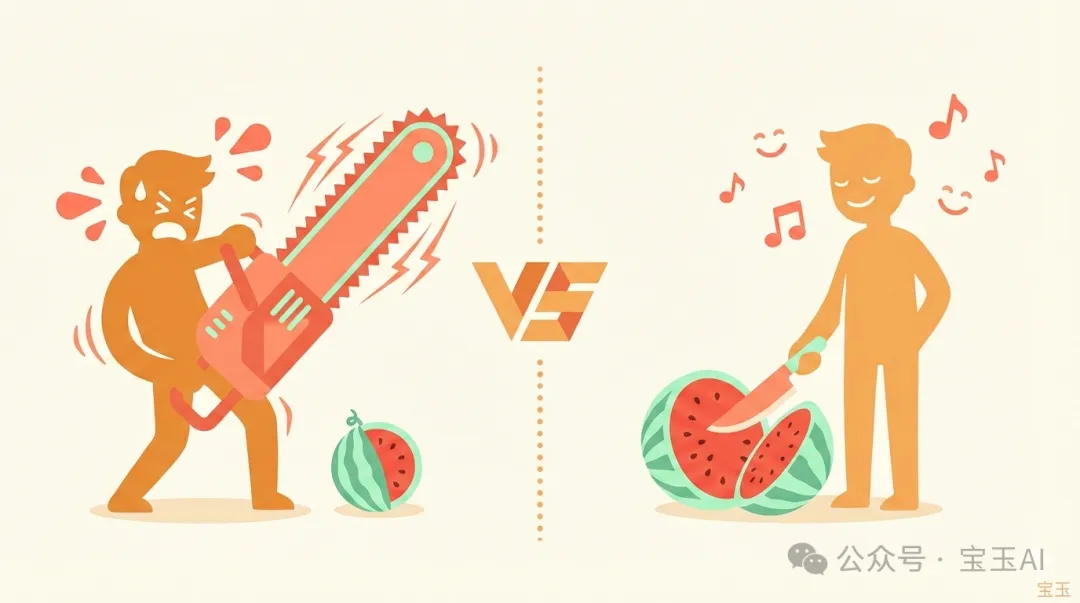 電鋸切西瓜 vs 西瓜刀的對比