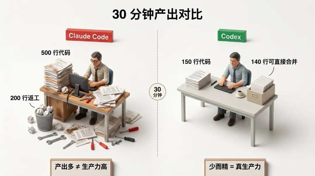 30 分鐘產出對比