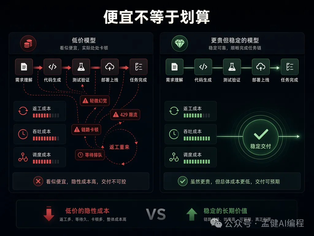 便宜模型的隱藏成本：返工、等待、限頻會拖慢整條 Agent pipeline