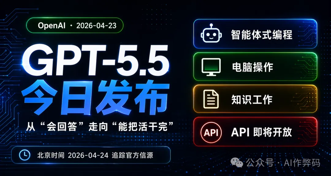 GPT-5.5今日發佈封面