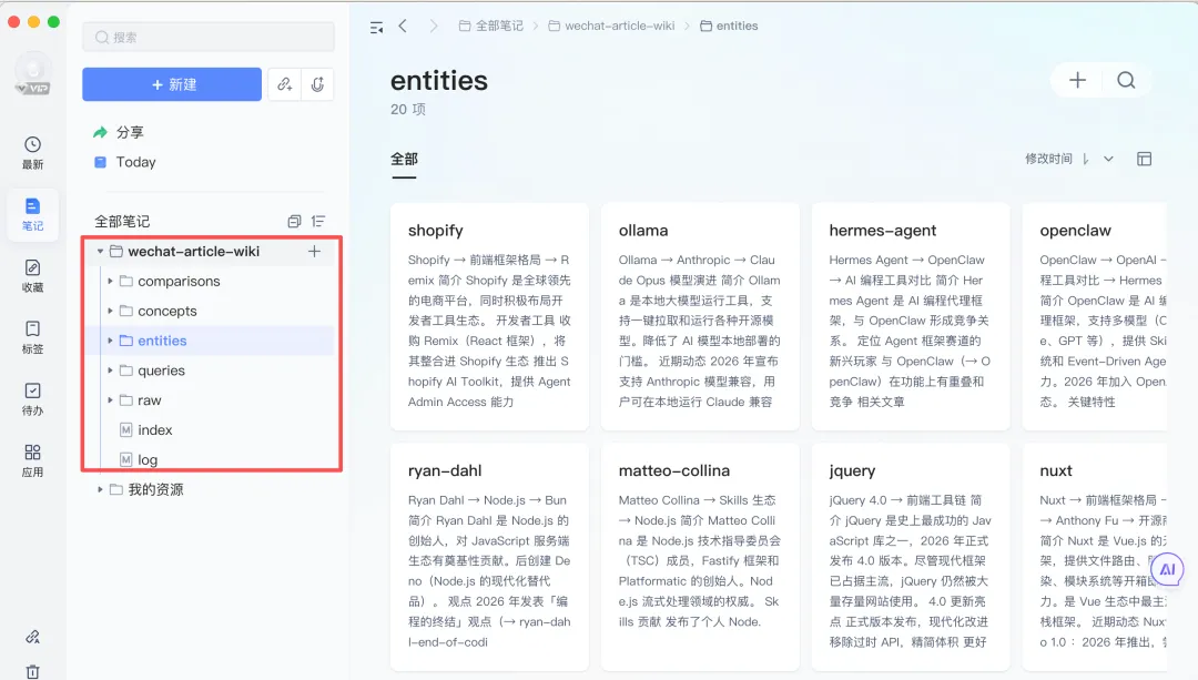 有道雲筆記目錄結構
