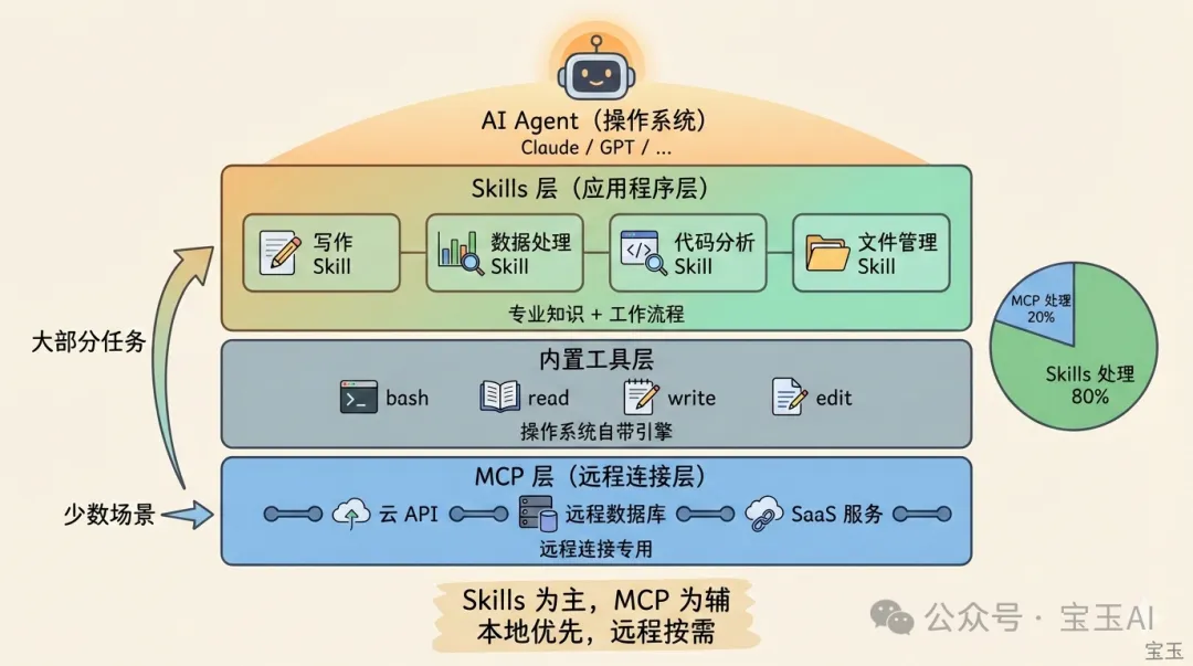 未來架構：Skills 為主，MCP 為輔