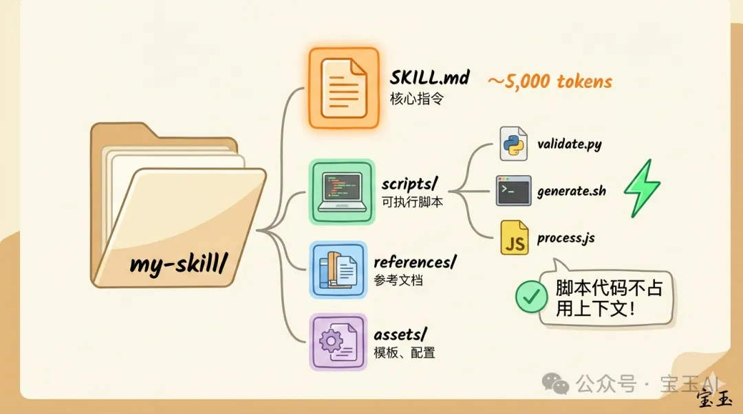 Skill 文件夾結構:腳本不佔用上下文