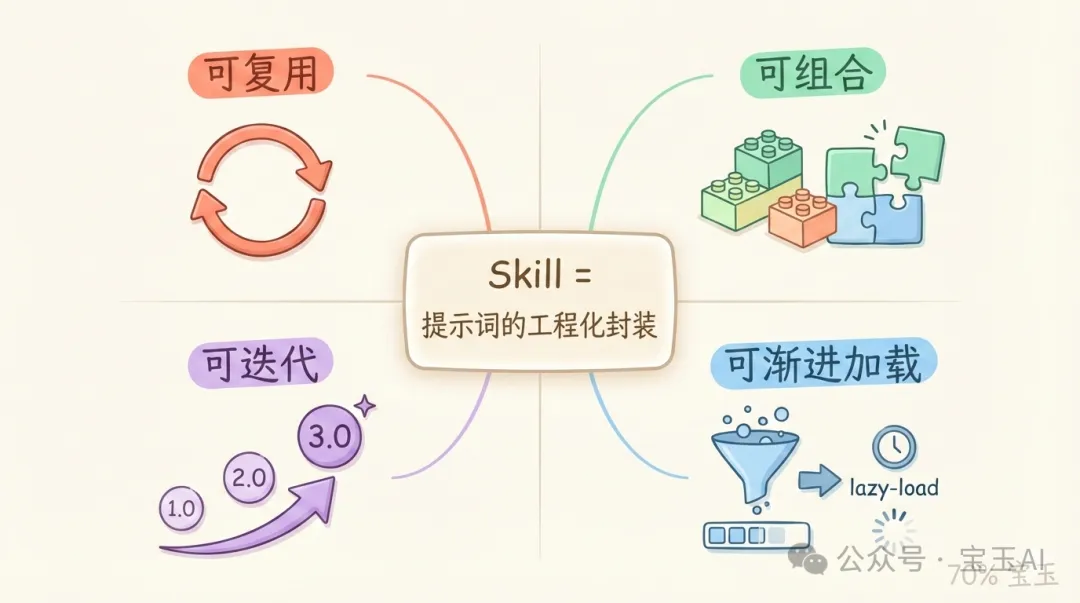 Skill 的四大價值:可複用、可組合、可迭代、可漸進加載