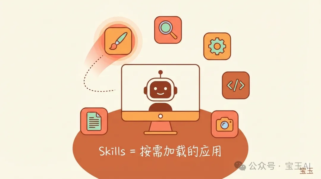 Skills 按需加載示意圖